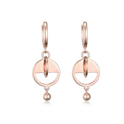 China 2022 Fashion Jewelry TRENDY Rose Gold Dangle Earrings Round Fancy Earrings for sale