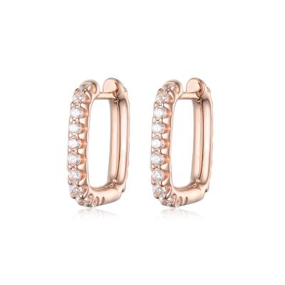 China Fashionable high quality simple women's Rose Gold Plated Hoop Earrings 925 for sale