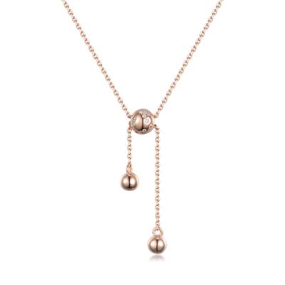 China Rose Gold CLASSIC 925 simple pendant necklace women wedding pendant pearl ladies necklace for sale