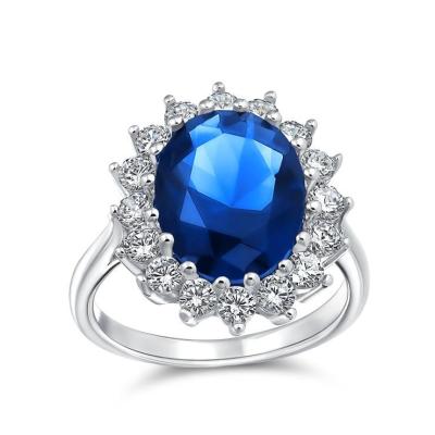 China FASHION New Design Cut Sapphire Engagement Ring Baguette Ring in Sterling Silver for sale