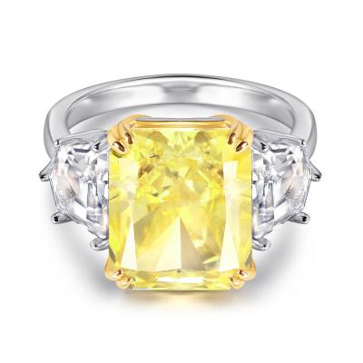 China MYR533 FASHIONABLE Women's Yellow Gemstone Wedding Ring Zircon Platinum Plated 925 Sterling Silver Ring for sale