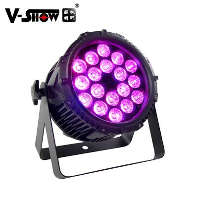 China Theme Park V-Show New Arrive 18*18W 6in1 LED Outdoor Stage Equipment RGBWAUv DJ Disco Par Light Ip65 for sale