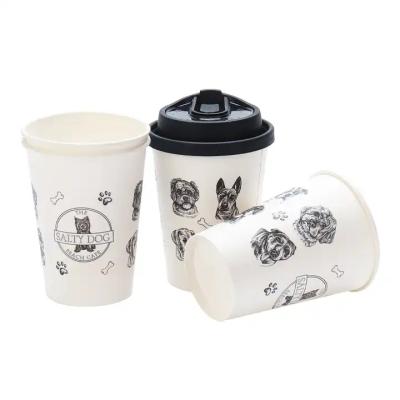 China Disposable Fancy paper cup production line cup soup paper lid 12oz double wall cup for sale