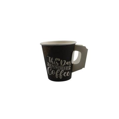 China Disposable Fashion style custom printed disposable 6oz paper coffee cups with handle for sale