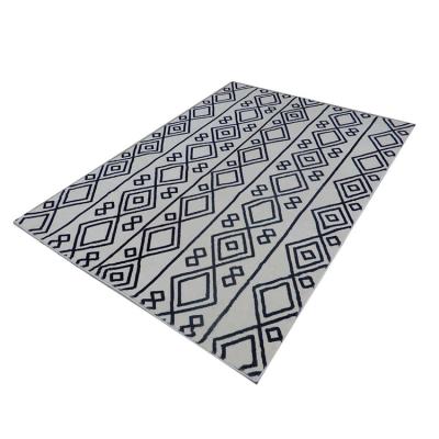 China Modern Design Reversible Lines And Geometric White Black Carpet Rug Used In Living Room Bedroom for sale