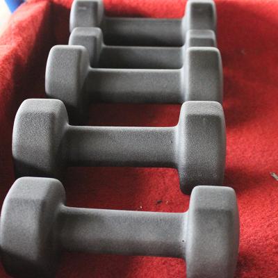 China Dumbbell Fitness Weight Gym Training Vinyl Plated Neoprene Coated Dummbell Weightlifting Hex Rubber Dumbbell for sale