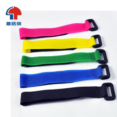 China Cable Hot Selling Heavy Duty Fishing Rod Holder Printed Logo Expandable Hook Loop With Buckle for sale