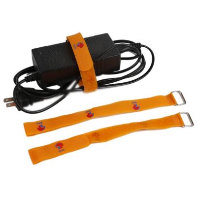 China Custom Nylon Cables Hook And Loop Backing Printed Logo Attachment Stretch Fixed Adjustable Straps With Metal Buckle for sale