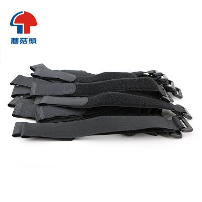 China Factory Price Durable Soft Black Elastic Strap Stretch Hook And Loop for sale