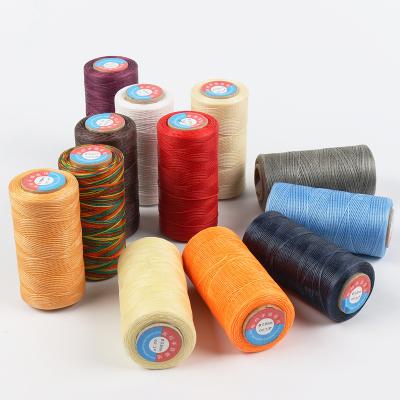 China Low Shrinkage High Quality Hand Sewing 1mm Polyester Flat Waxed Multiple Color For Shoes Leather for sale