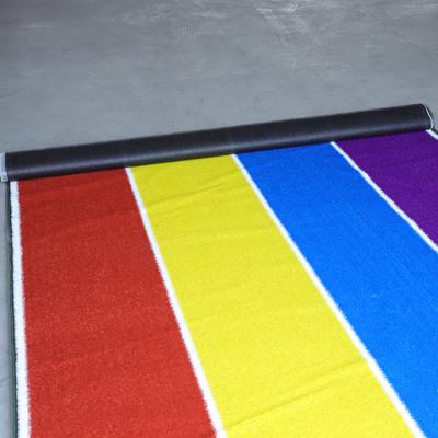 China Hot Selling Anti-agent Rainbow Carpet Purple Red Yellow White Blue Green Artificial Grass for sale