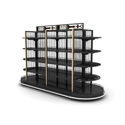 China Good Price Customized Double Side Wire Mesh Gondola Supermarket Shelf Metal Display Rack for sale