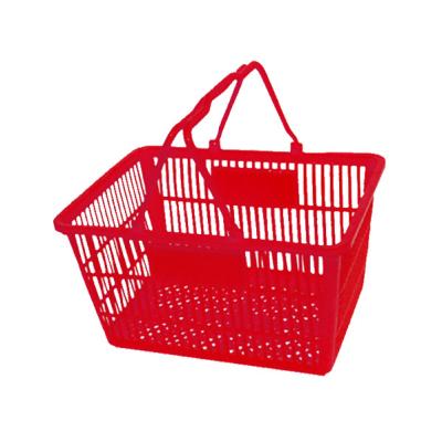 China 1)Supermarket 2)stores 3)store Chengdu XinDe supermarket baskets wholesale goods plastic shopping basket with 2 handles for retail for sale