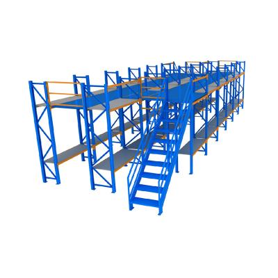 China Dry Goods Shelves Specifications And Colors Can Be Customized Xinde Mezzanine Floors Rack System Heavy Duty Steel Warehouse Storage Mezzanine Floor Racking System for sale