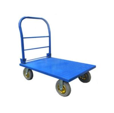 China New Foldable Design Customized Heavy Duty Durable Steel Platform Trolley Cart for sale