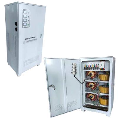 China 100KVA AC Servo Motor Type 3 Phase Metallic Industrial Automatic Voltage Stabilizer for sale