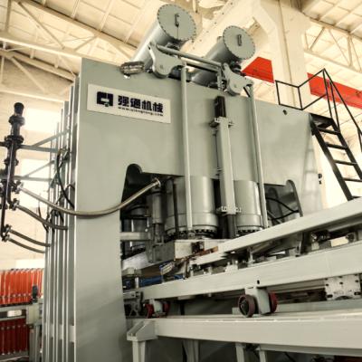 China Full Model 1220*2440 Melamine Plant Vertical Automatic Lamination Short Cycle Hot Press For Particle Board Production Line for sale