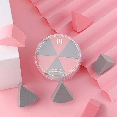 China Dipping becomes a larger sponge makeup color triangular helix-shaped wet and dry dual-use set for sale