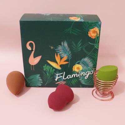 China Dipping Becomes Larger Paper Packs Different Shape Makeup Sponge Set With Makeup Sponge Holder for sale