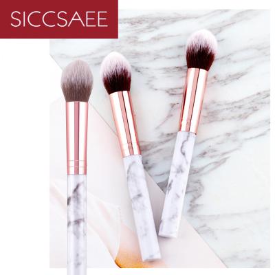 China Cheap High Quality Soft Dense Marble Makeup Brush Single Blusher Brush for sale