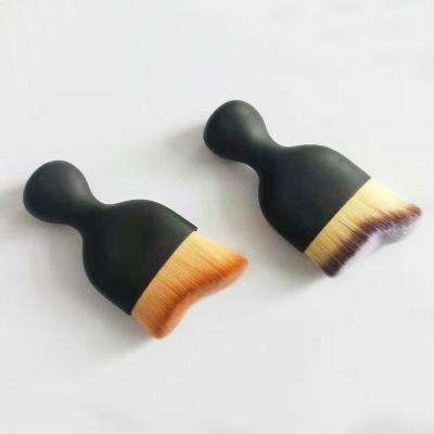 China Soft Dense Soft Curve Brush Base Simple Black S-Shaped Brush Blush Brush for sale