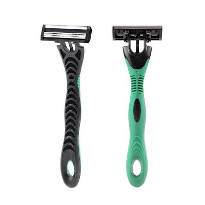 China Stainless Steel Traditional Men's Triple Blade Safety Razors Travel Portable Disposable Shaving Razor for sale