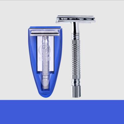 China Metal Portable Daily Manual Safety Double Sided Blade Holder Double Sided Razor Men's Shaving Razors for sale