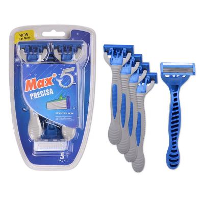 China Daily Use Stainless Steel Men's Disposable Face Razor 5 Blade Facial Shaving for sale