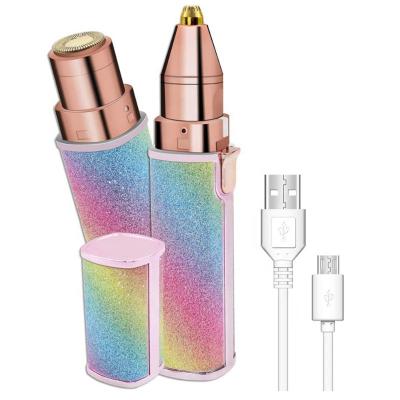 China ABS Mini Colorful Safe Lady Shaving Portable 2 In 1 Usb Electric Eyebrow Trimmer for sale