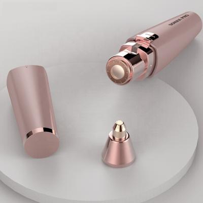 China ABS Usb Rechargeable USB Eyebrow Trimmer 2In1 Lipstick Epilator Women Electric Shaver for sale