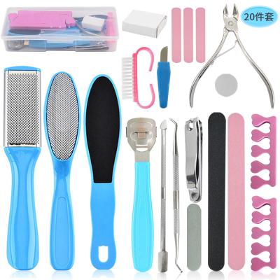 China Popular Stainless Manicure Set Pedicure Care Tools Nail Foot Skin Remover Pedicure Set for sale