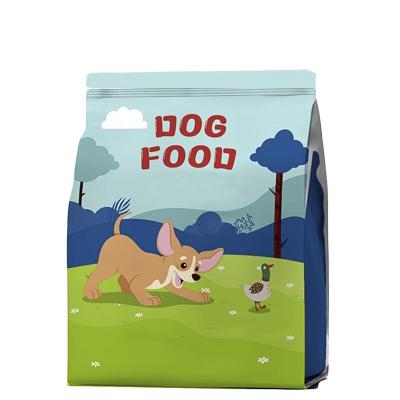 China Disposable Custom Straight Bag Heat Seal Flat Can Reseal Pet 15 Kg 20 Kg Bag Dog Pet Food Bag for sale