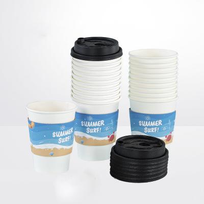 China Recyclable Custom Kraft Paper Cups With Logo Printing Disposable Hot Coffee Cups With LIDS Party White Cutlery Paper Cups for sale