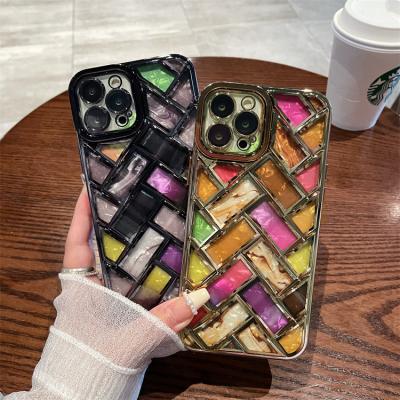 China Luxury Shockproof Electroplating TPU Cover For iPhone 14 13 12 X XS Max Pro Phone Colorful Soft Case With Lens Film Protection for sale