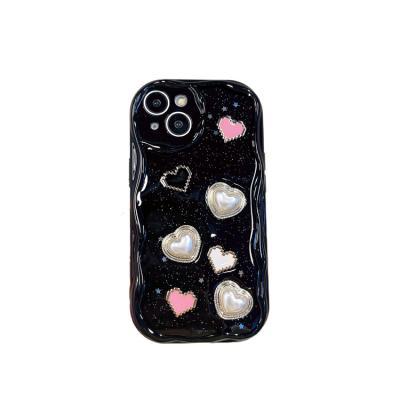 China Cute 3D Heart Shockproof Phone Case For Iphone 11 12 13 14 Pro Max Xr Xs Max Fashion Girls Soft Cover for sale