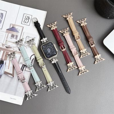 China Bee Shape Watch Strap 2023 Bee Style Genuine Top Luxury Ultra Smart Strap Watch Band Chain For Apple Leather Watch Band for sale