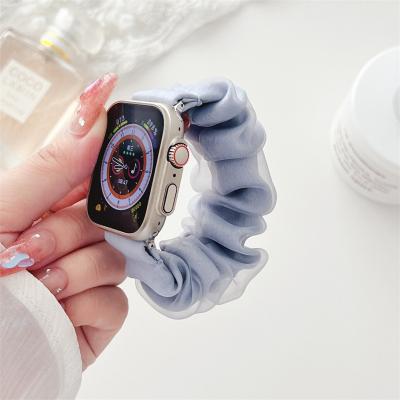 China Solid Color Scrunchies Watch Band Fashion Style Fabric Scrunchie Watch Strap For iWatch Ultra 8 7 6 Se 5 4 3 Elastic Watch Bands For Apple Watch 38 40 42 44 49 for sale