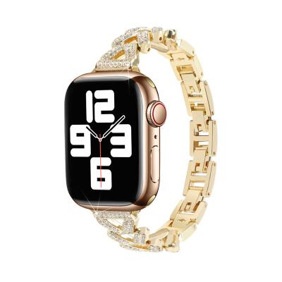 China 45mm/49mm Zinc Alloy 2023 Newest Crystal Rhinestone Diamond Alloy Metal Watch Strap Watch Bands For Apple Watch Series 8 Se 7 5 4 for sale