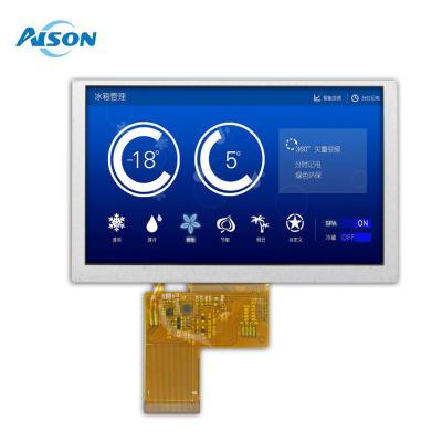 中国 5インチ TFT LCD モジュール 800x480 ディスプレイ 500 Cd/M2 RGB 24 ビット 40ピン ILI6137 と ILI5960 ドライバー IC 販売のため