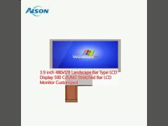 3.9 inch 480x128 Landscape Bar Type LCD Display 500 Cd/M2 Stretched Bar LCD Monitor Customized
