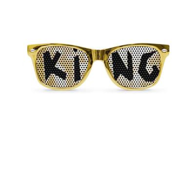 China Sports Sunglasses Party Sunglasses Plastic Sunglasses Frame Pinhole Sun Glass Sticker Gold Shade for sale