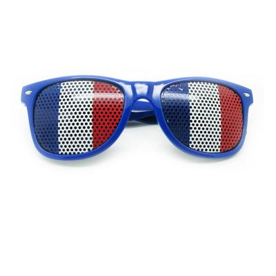 China Sports Sunglasses Printed Pinhole Glass Party Sticker Printing Promotional Sunglasses for sale