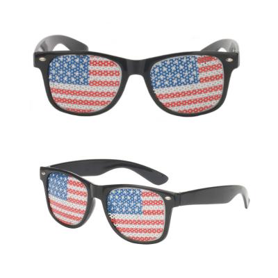 China Cheap Sports Sunglasses Country Flag Sun Glasses World Cup Sun Glasses Promotion Pinhole Sticker Sunglasses National Day for sale