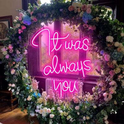 China event & Party Rainbow Fashion Wall Art Sign Bedroom Decoration Custom Lights Night Hanging Animal Neon Lamp It Was Always You Led Neon Lamp for sale