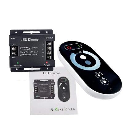 China DC 12V 24V Wireless Single Color Lights Wireless Single Color LED Dimmer Controller Touch Panel Dimmer 2.4G rf LED for sale