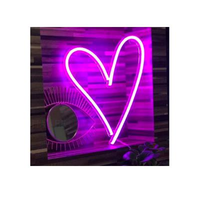 China Custom Fast Delivery Eco-friendly 12V Flex Led Heart Neon Sign Light for sale