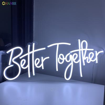 China Dropshipping Eco-Friendly Custom Letters Wedding Party Decorative Flex Led Better Together Acrylic Neon Light Sign for sale