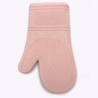 China Custom Printed Silicone Non Slip Oven Mittens Silicone Oven Mitt for sale