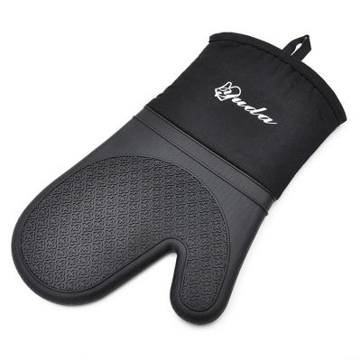 China Wholesale Heating Resistant Non-Slip Oven Gloves Non-Stick Kitchen Silicone Microwave Oven Mitt for sale