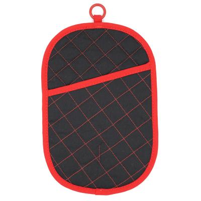 China Viable Oval Silicone Printed Pot Holder Mitt With Pocket Heat Insulation Hot Pot Grip Holder for sale